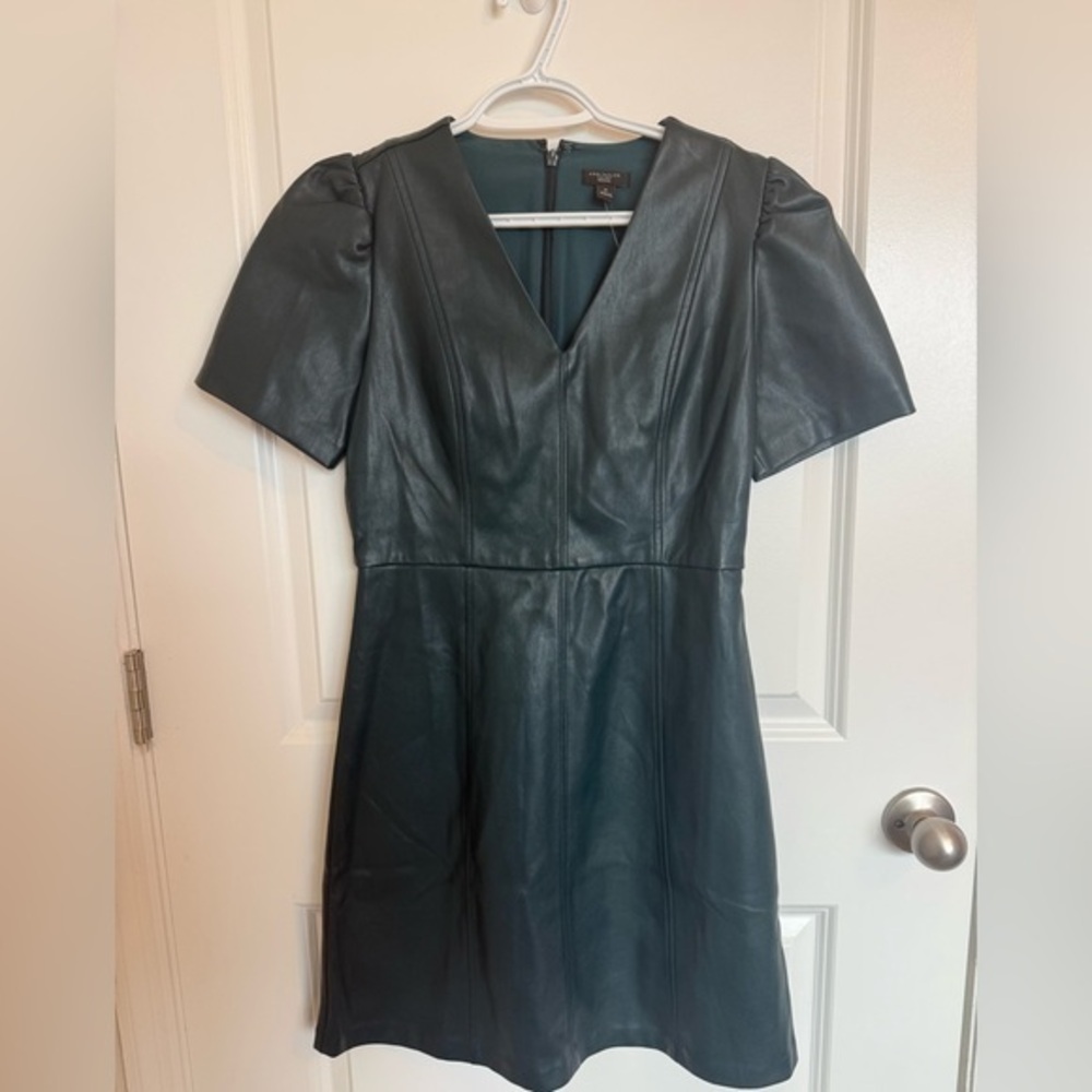 NWOT Ann Taylor Faux Leather Dress 4 Petite